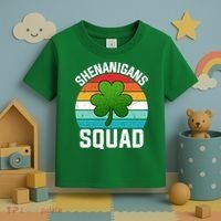 Retro St Patricks Day Shenanigans Squad Shamrock St Patricks Day Toddler T-Shirt thumb 3