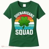 Retro St Patricks Day Shenanigans Squad Shamrock St Patricks Day Women's T-Shirt thumb 0
