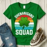 Retro St Patricks Day Shenanigans Squad Shamrock St Patricks Day Women's T-Shirt thumb 3