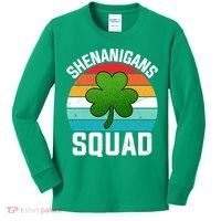 Retro St Patricks Day Shenanigans Squad Shamrock St Patricks Day Kids Long Sleeve Shirt thumb 0