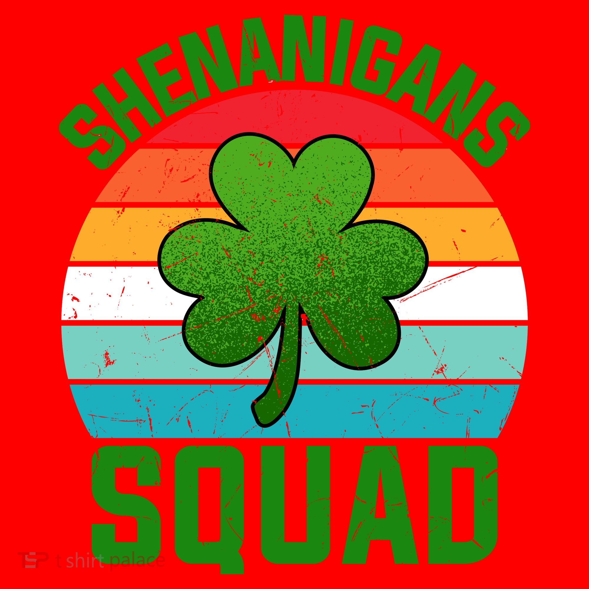 Retro St Patricks Day Shenanigans Squad Shamrock St Patricks Day Santa Hat