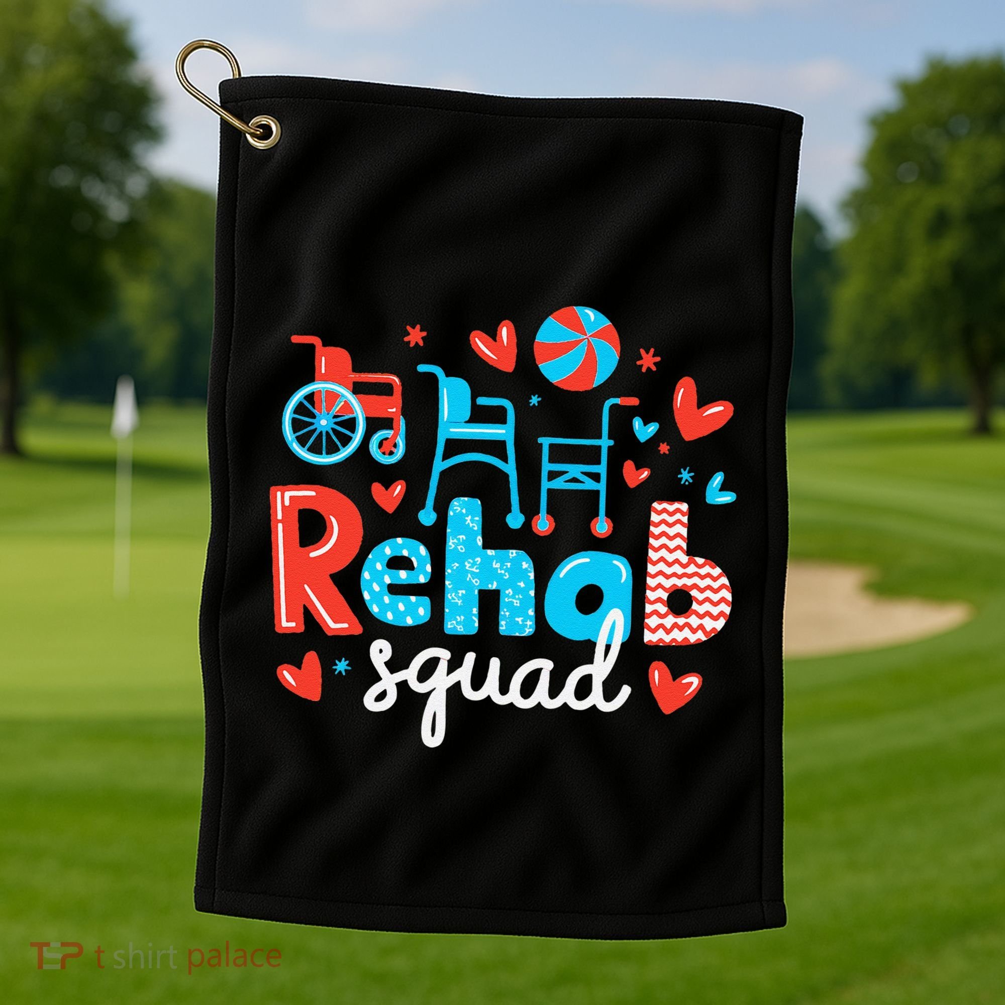 Rehab Squad Pt Rehab Physiotherapist ValentineS Day Golf Towel