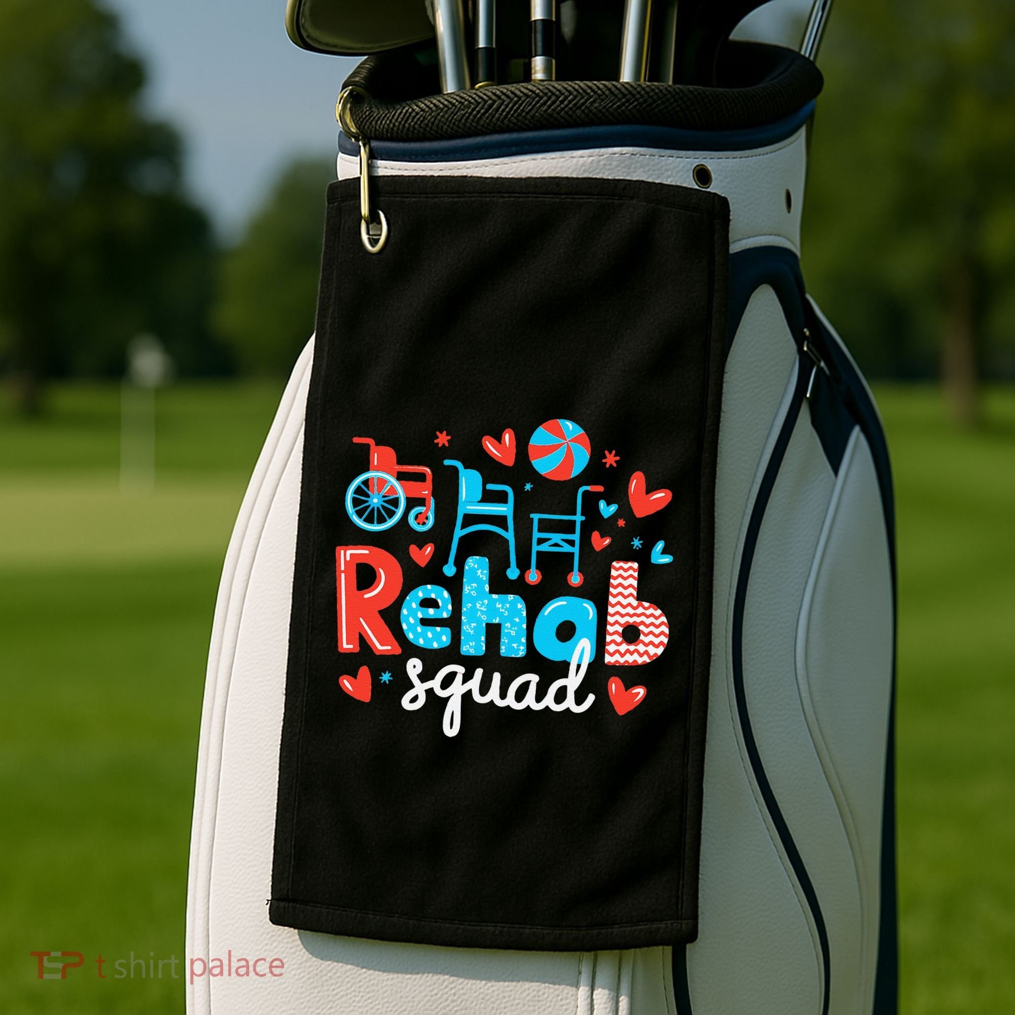 Rehab Squad Pt Rehab Physiotherapist ValentineS Day Golf Towel