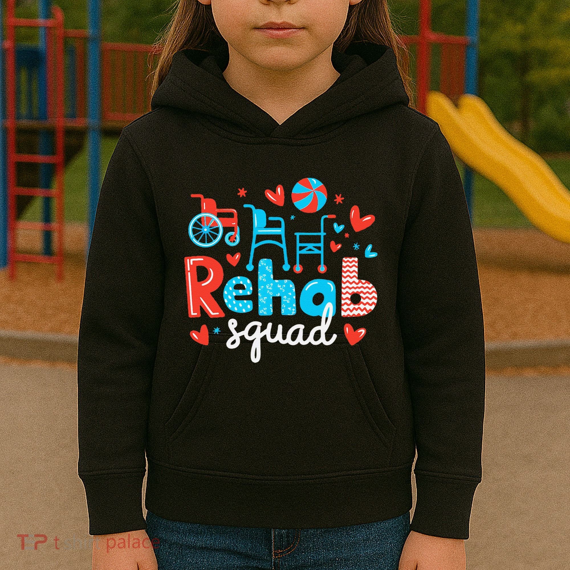 Rehab Squad Pt Rehab Physiotherapist ValentineS Day Kids Hoodie
