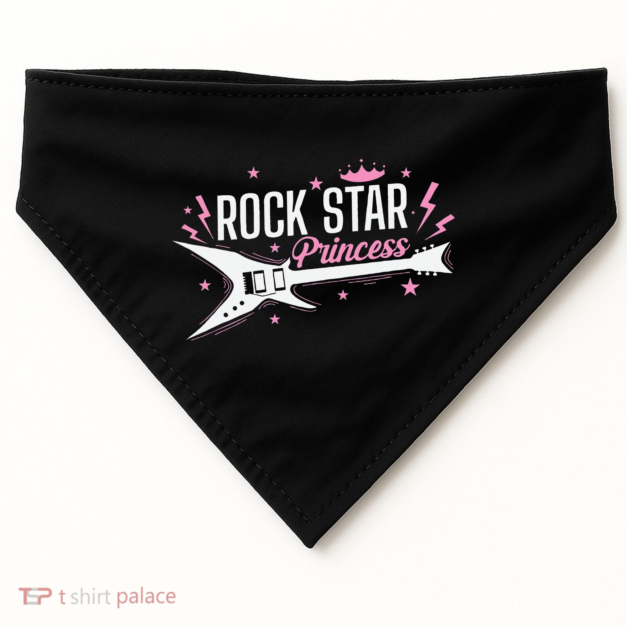 Rock Star Princess Guitar Music USA-Made Doggie Bandana