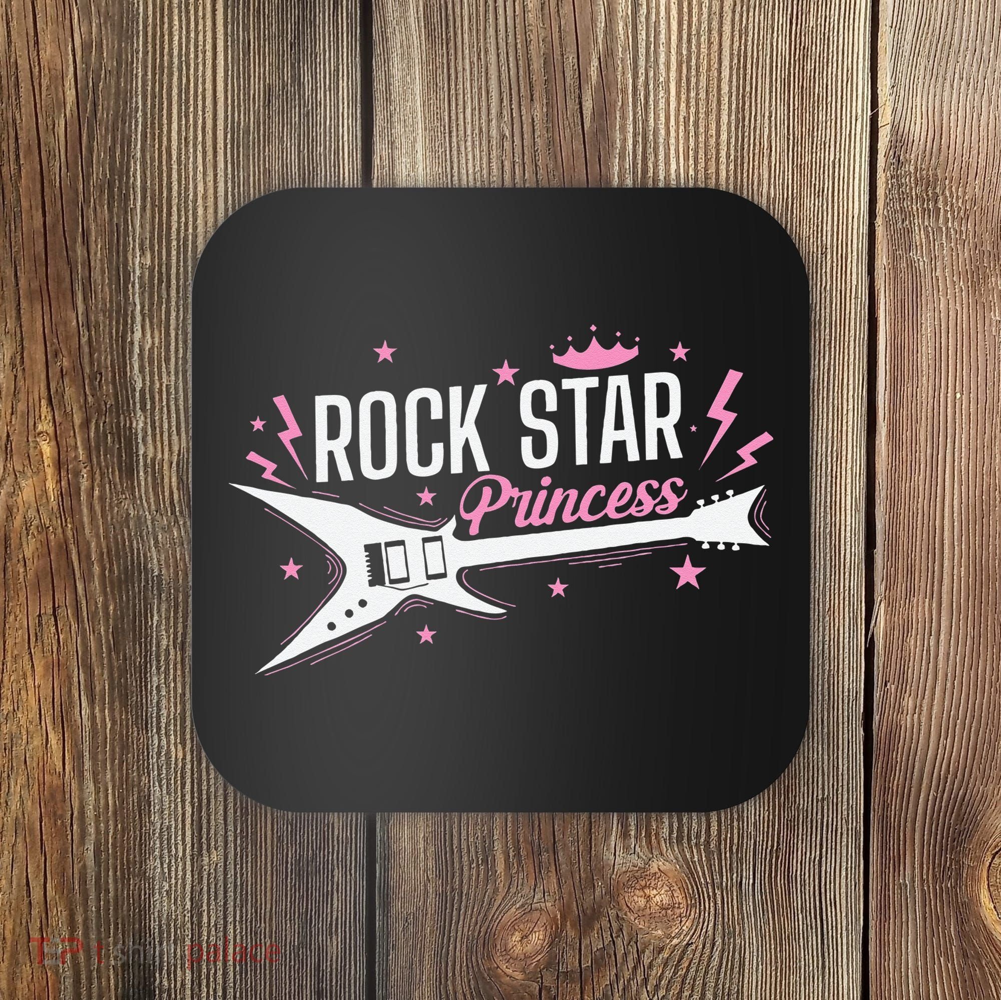 Rock Star Princess Guitar Music Coaster