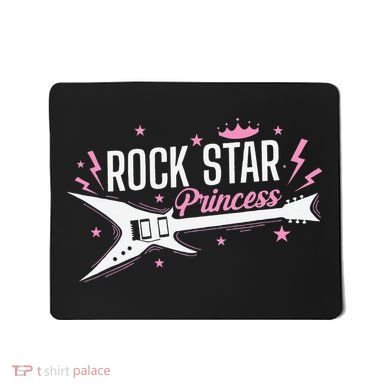 Rock Star Princess Guitar Music Mousepad