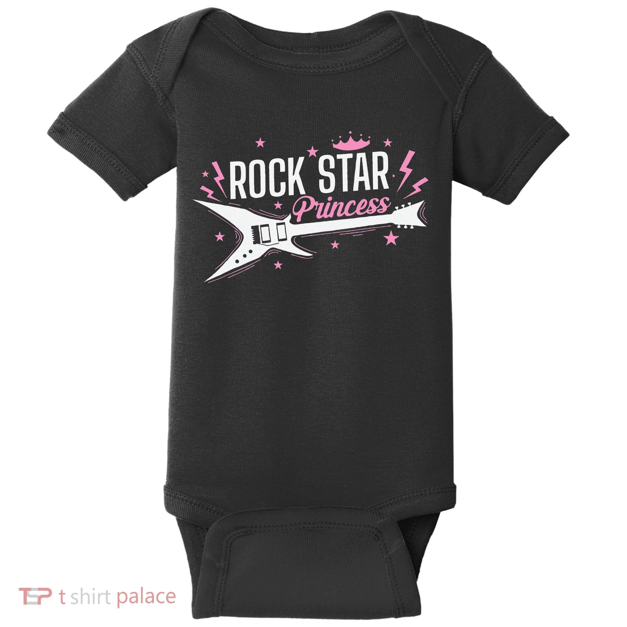 Rock Star Princess Guitar Music Baby Bodysuit