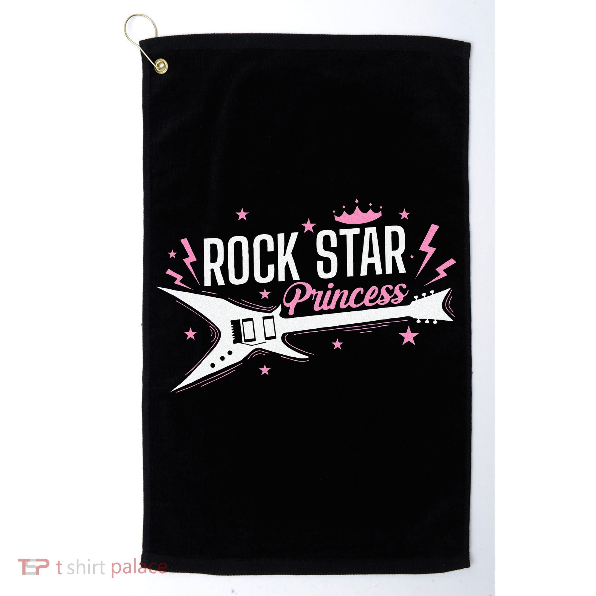 Rock Star Princess Guitar Music Golf Towel