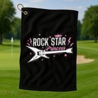 Rock Star Princess Guitar Music Golf Towel thumb 1