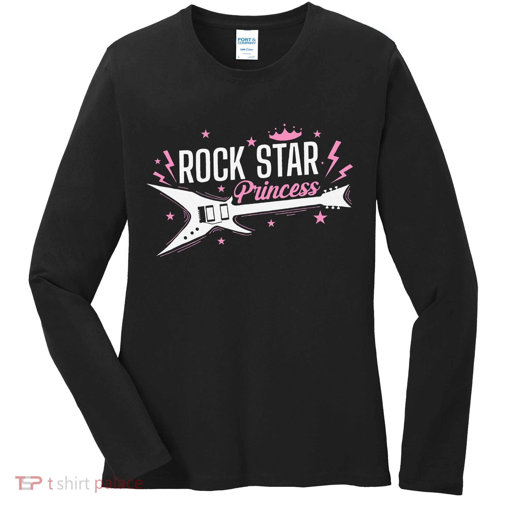Rock Star Princess Guitar Music Women's Long Sleeve Shirt