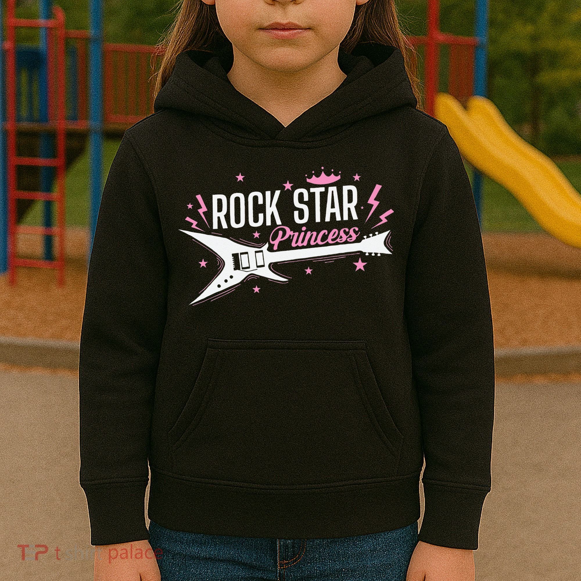 Rock Star Princess Guitar Music Kids Hoodie