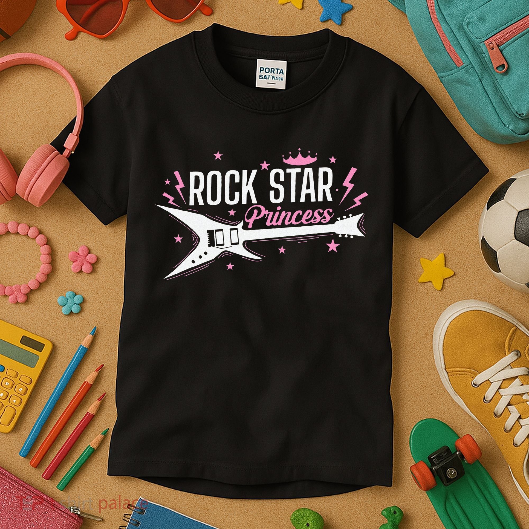 Rock Star Princess Guitar Music Kids T-Shirt