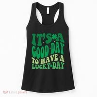 Retro St Patricks Day Irish Its A Good Day To Have A Lucky Day Women's Tank Top thumb 0
