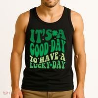 Retro St Patricks Day Irish Its A Good Day To Have A Lucky Day Tank Top thumb 3