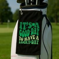 Retro St Patricks Day Irish Its A Good Day To Have A Lucky Day Golf Towel thumb 2