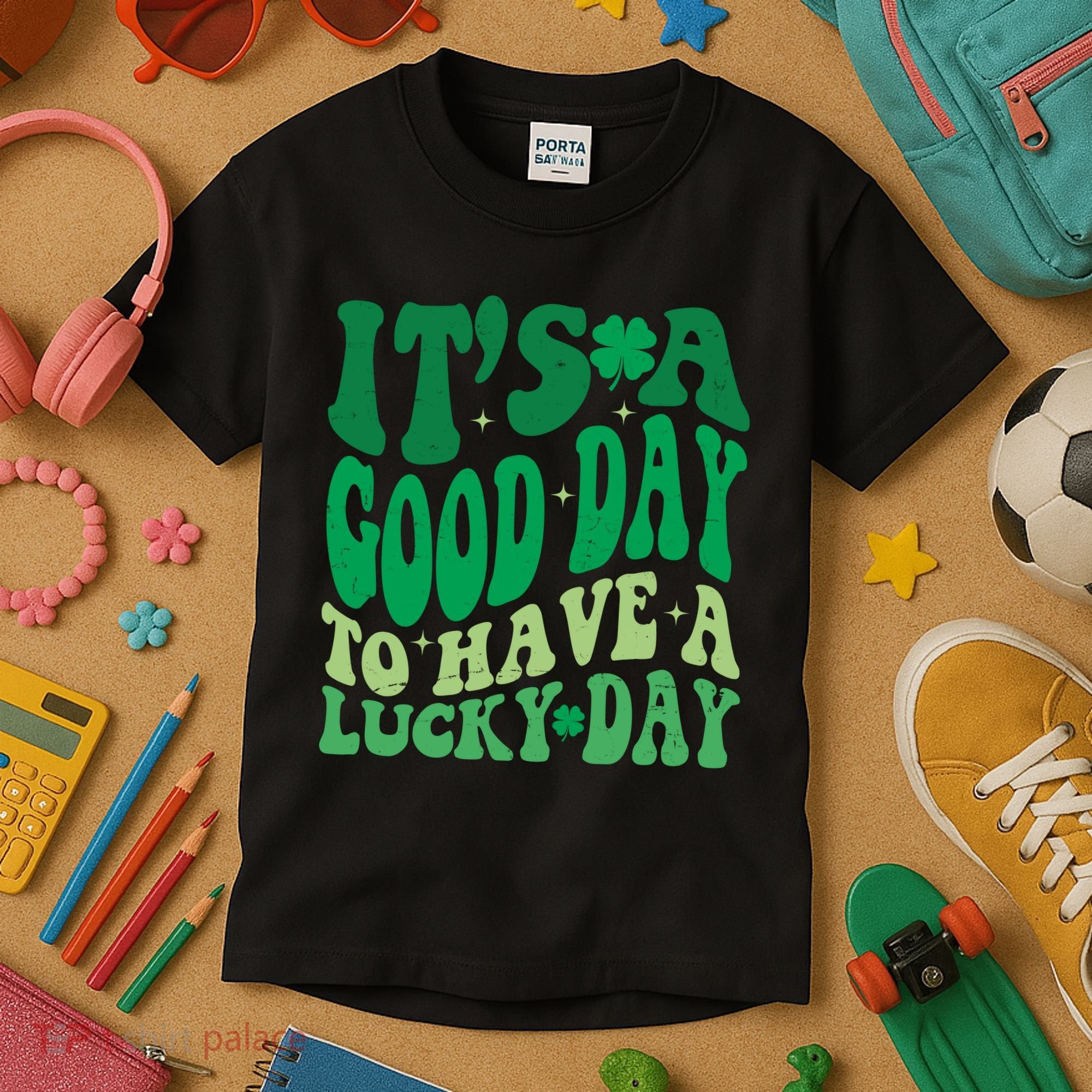 Retro St Patricks Day Irish Its A Good Day To Have A Lucky Day Kids T-Shirt