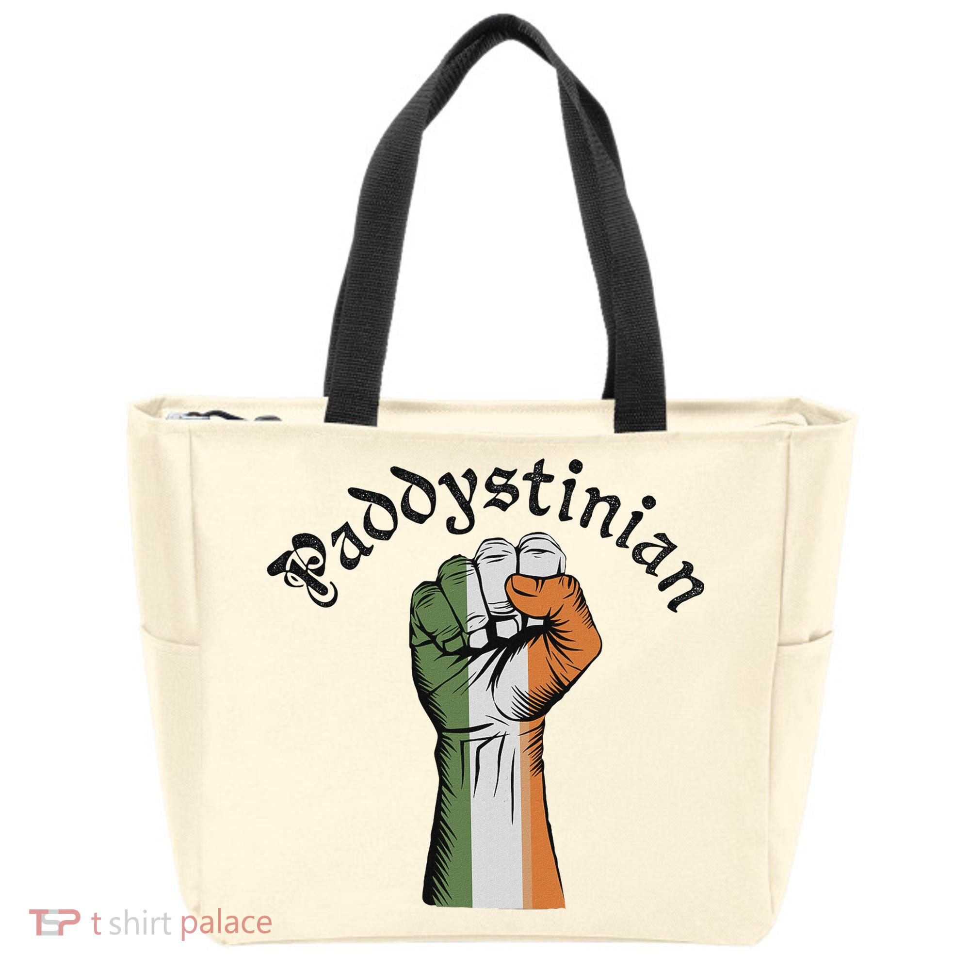 Retro Strong Paddystinian Irish Palestine Flag Tote Bag