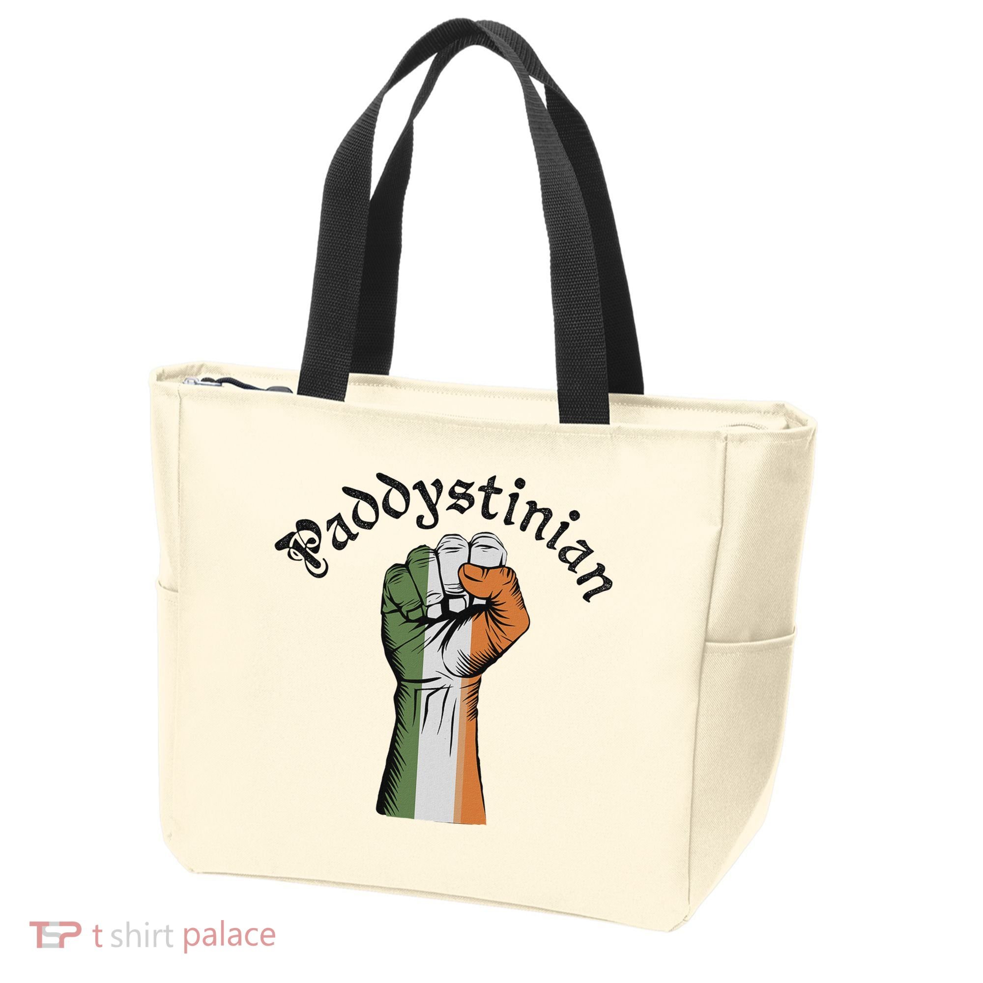 Retro Strong Paddystinian Irish Palestine Flag Tote Bag
