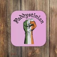 Retro Strong Paddystinian Irish Palestine Flag Coaster thumb 0