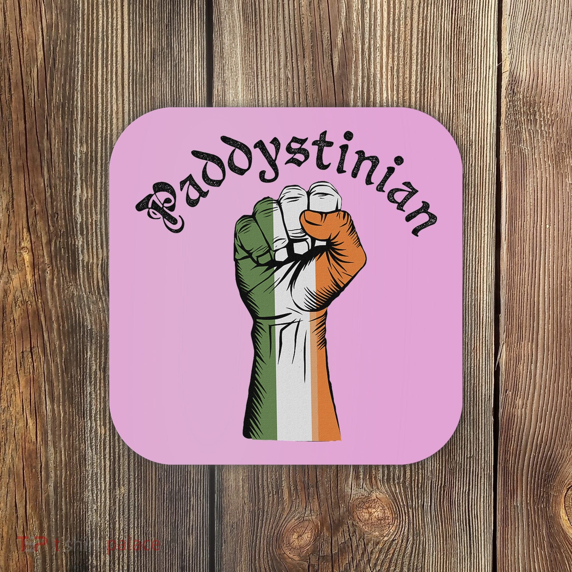 Retro Strong Paddystinian Irish Palestine Flag Coaster