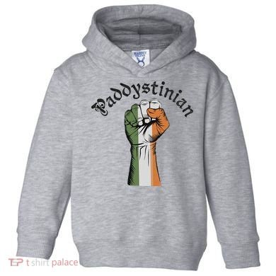 Retro Strong Paddystinian Irish Palestine Flag Toddler Hoodie