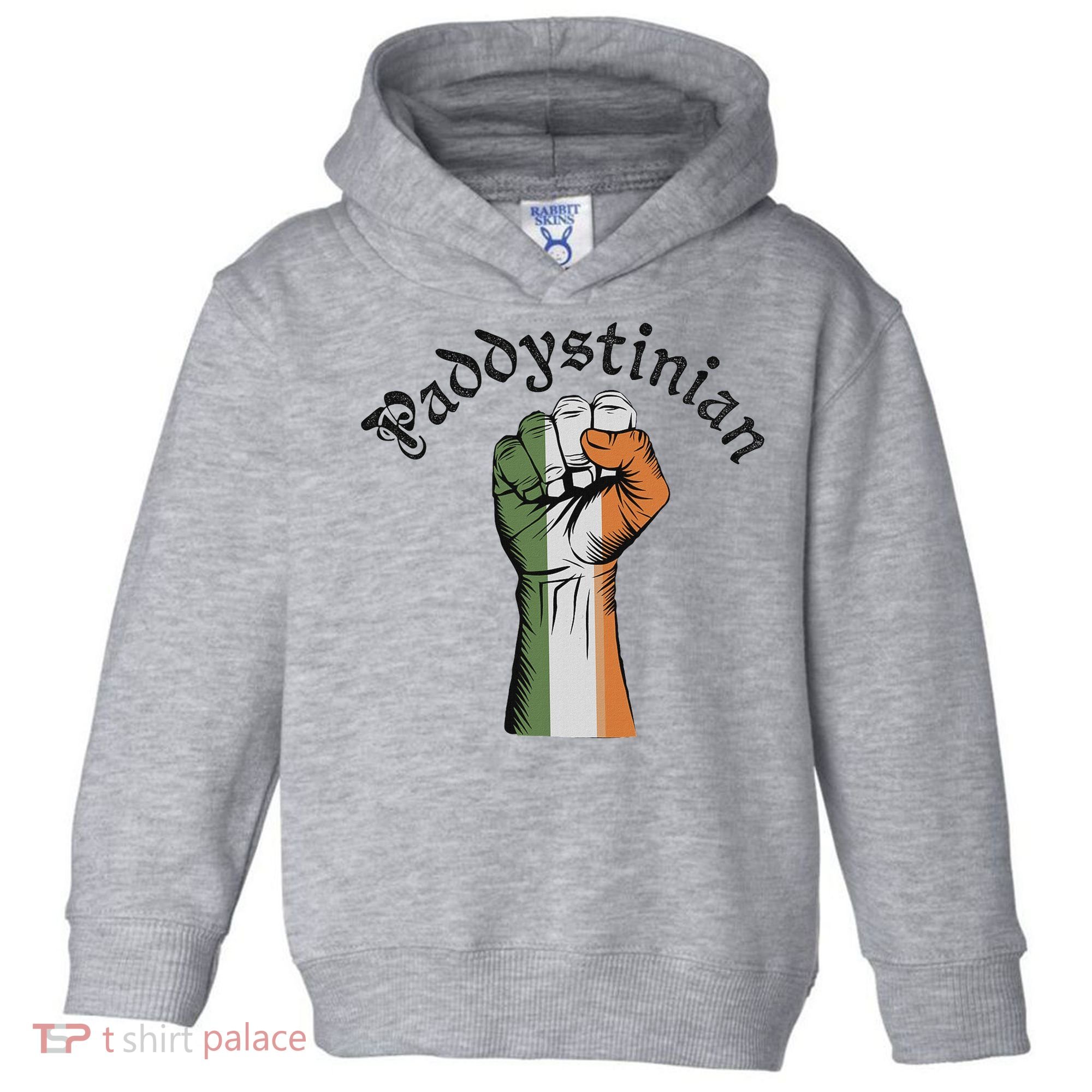 Retro Strong Paddystinian Irish Palestine Flag Toddler Hoodie