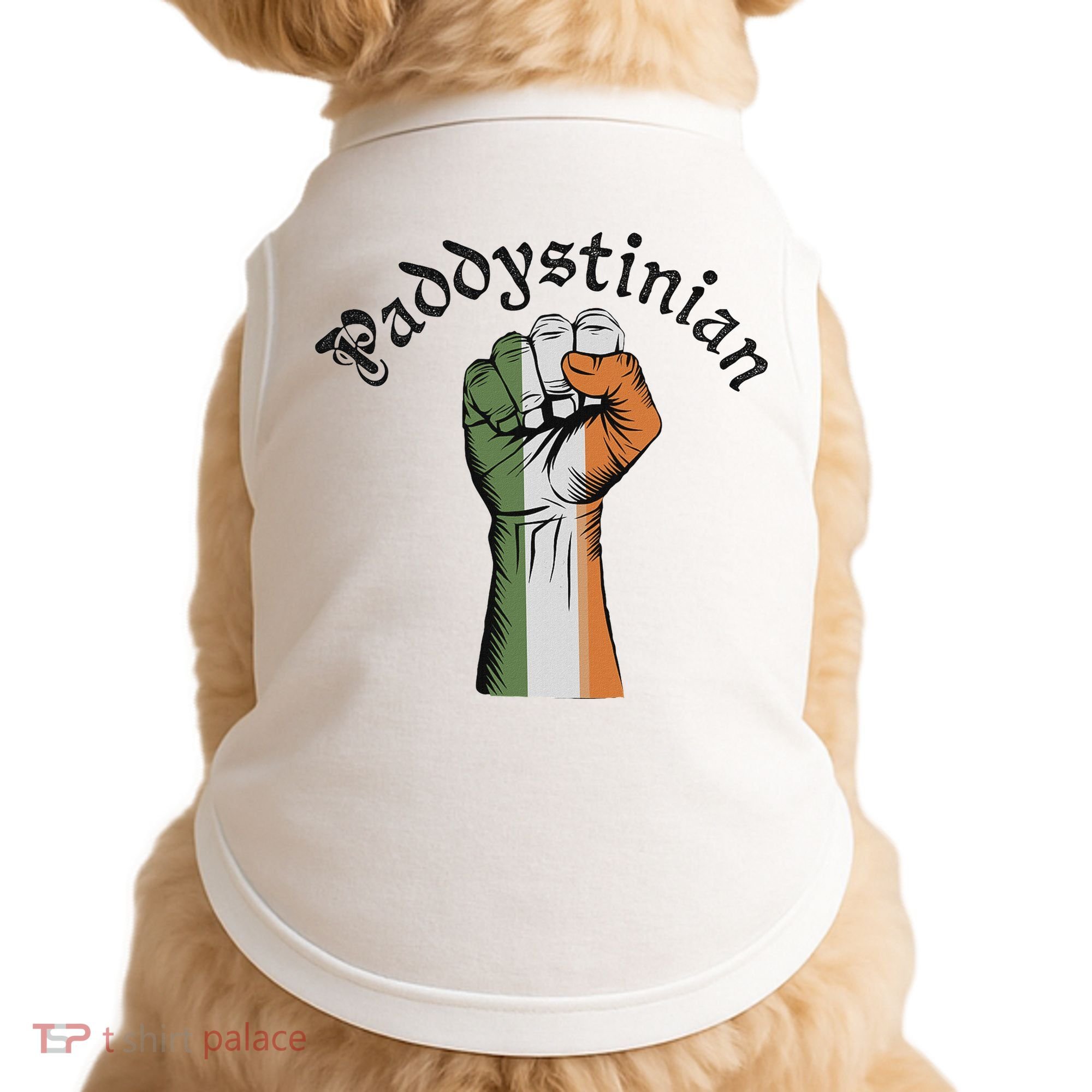 Retro Strong Paddystinian Irish Palestine Flag Doggie Tank
