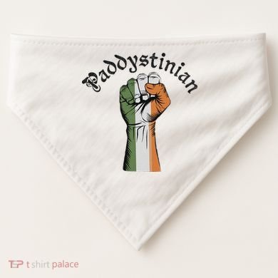 Retro Strong Paddystinian Irish Palestine Flag USA-Made Doggie Bandana