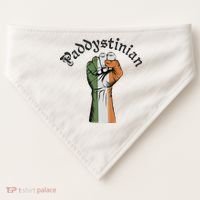 Retro Strong Paddystinian Irish Palestine Flag USA-Made Doggie Bandana thumb 0