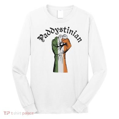 Retro Strong Paddystinian Irish Palestine Flag Long Sleeve Shirt