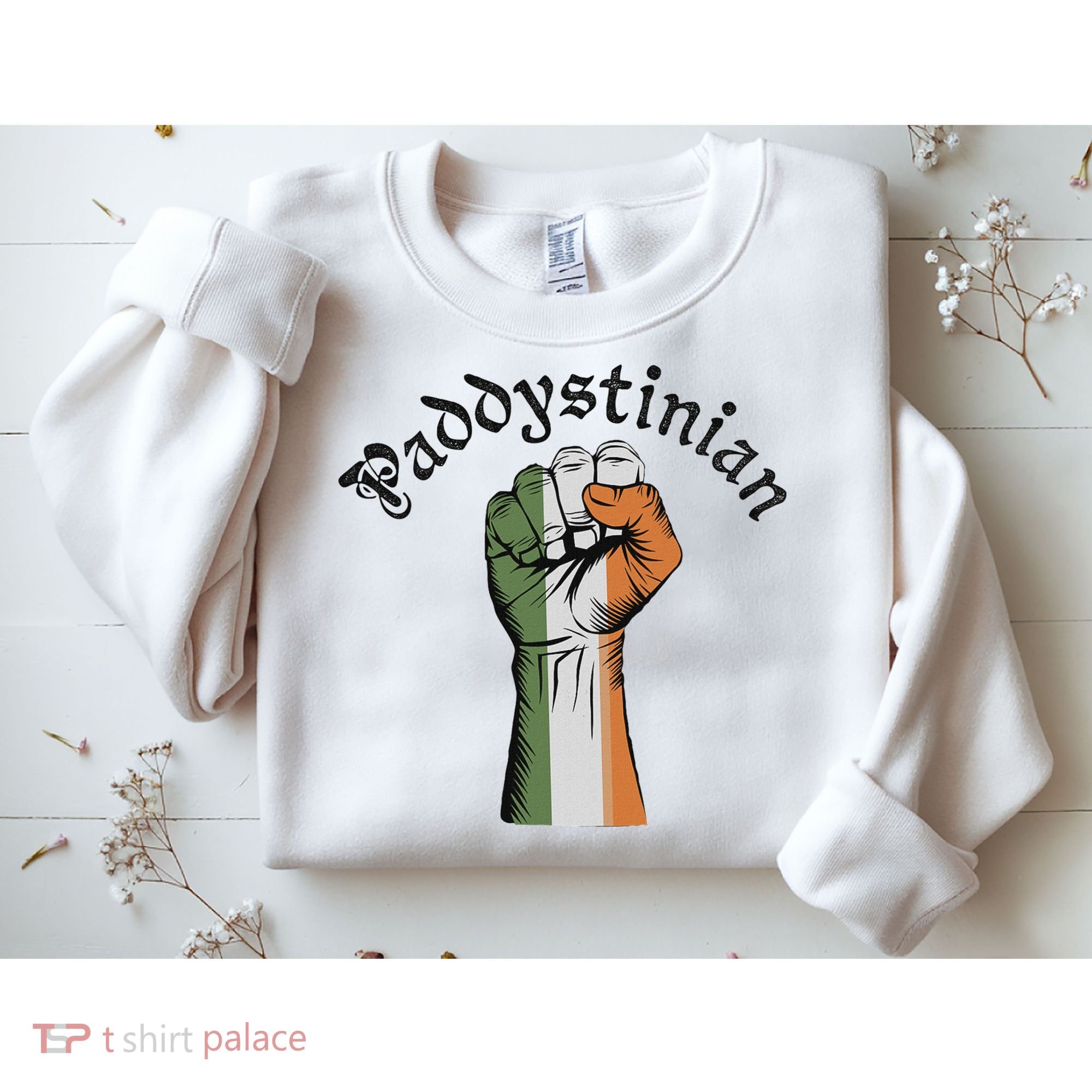 Retro Strong Paddystinian Irish Palestine Flag Sweatshirt