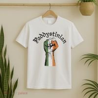 Retro Strong Paddystinian Irish Palestine Flag T-Shirt thumb 2