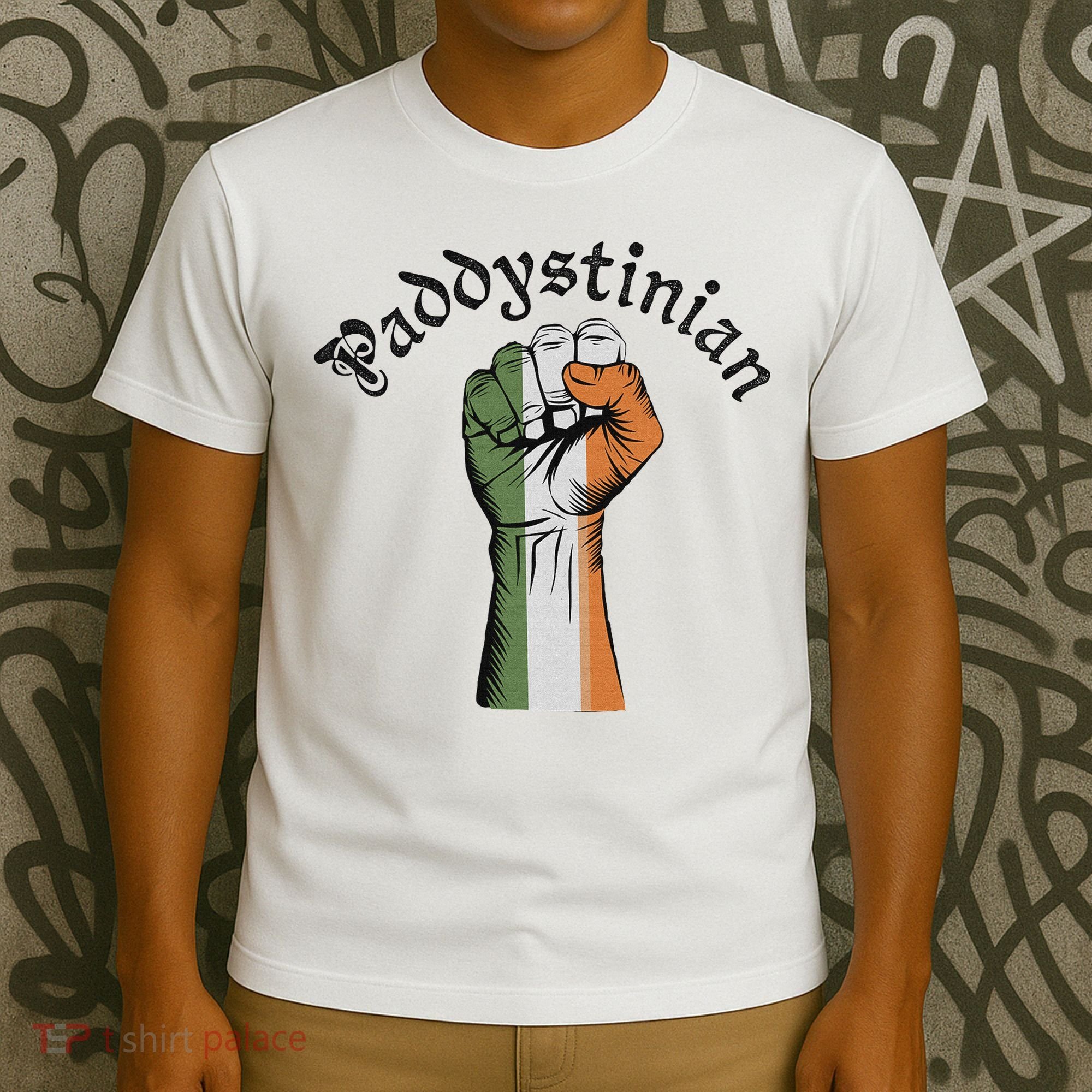 Retro Strong Paddystinian Irish Palestine Flag T-Shirt