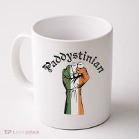 Retro Strong Paddystinian Irish Palestine Flag Coffee Mug thumb 0