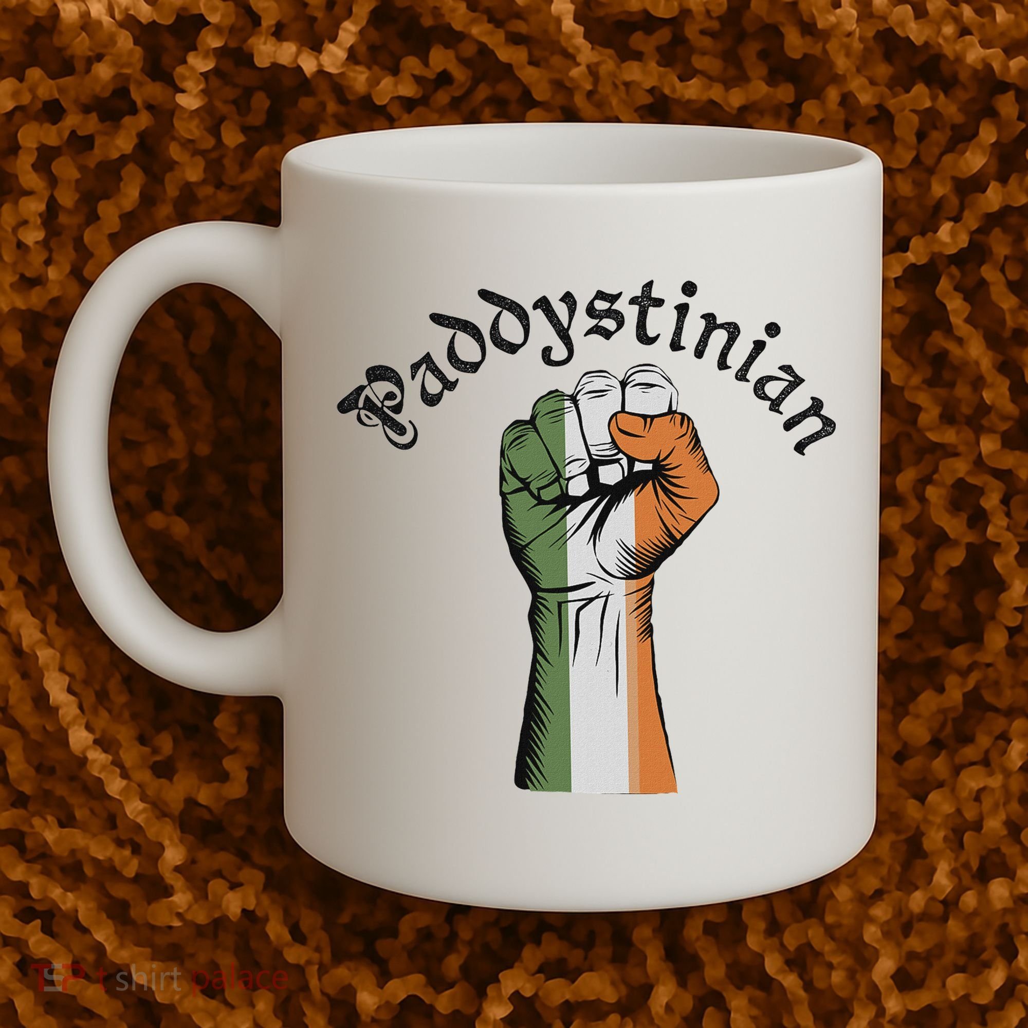 Retro Strong Paddystinian Irish Palestine Flag Coffee Mug