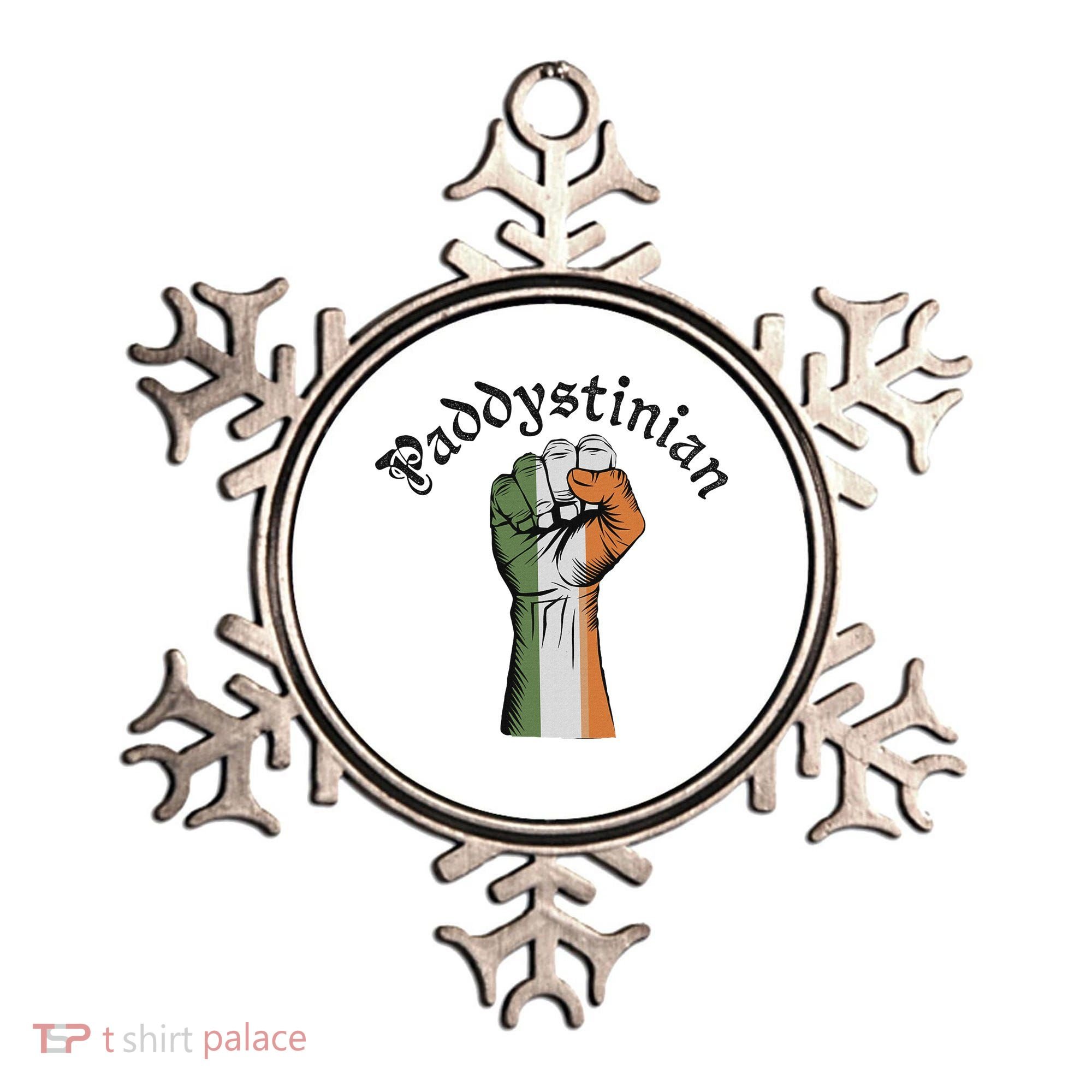 Retro Strong Paddystinian Irish Palestine Flag Ornament