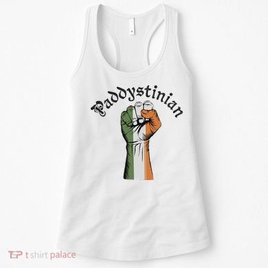 Retro Strong Paddystinian Irish Palestine Flag Women's Tank Top