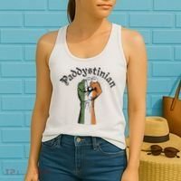 Retro Strong Paddystinian Irish Palestine Flag Women's Tank Top thumb 2