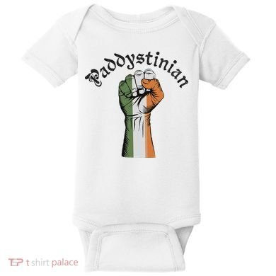 Retro Strong Paddystinian Irish Palestine Flag Baby Bodysuit