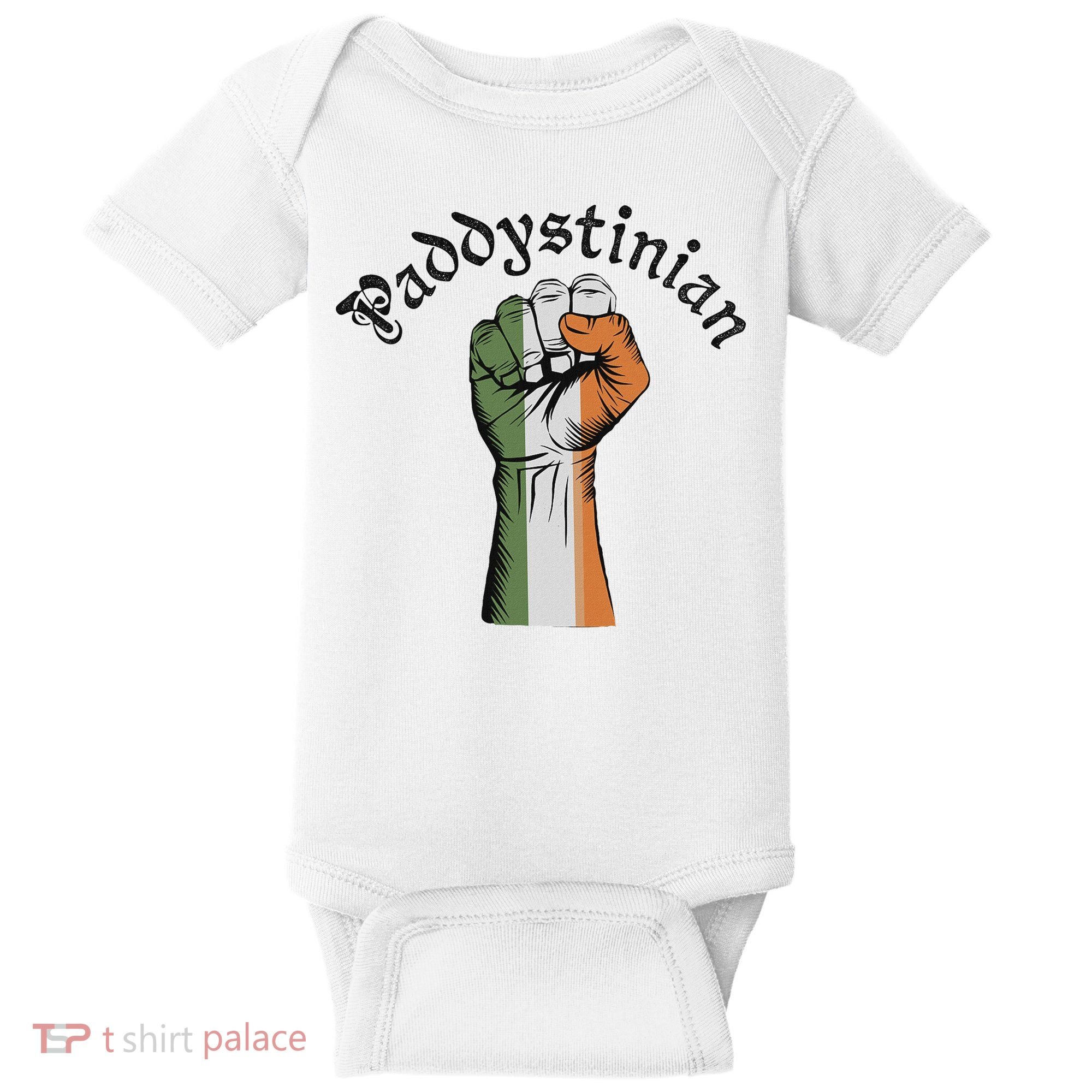 Retro Strong Paddystinian Irish Palestine Flag Baby Bodysuit