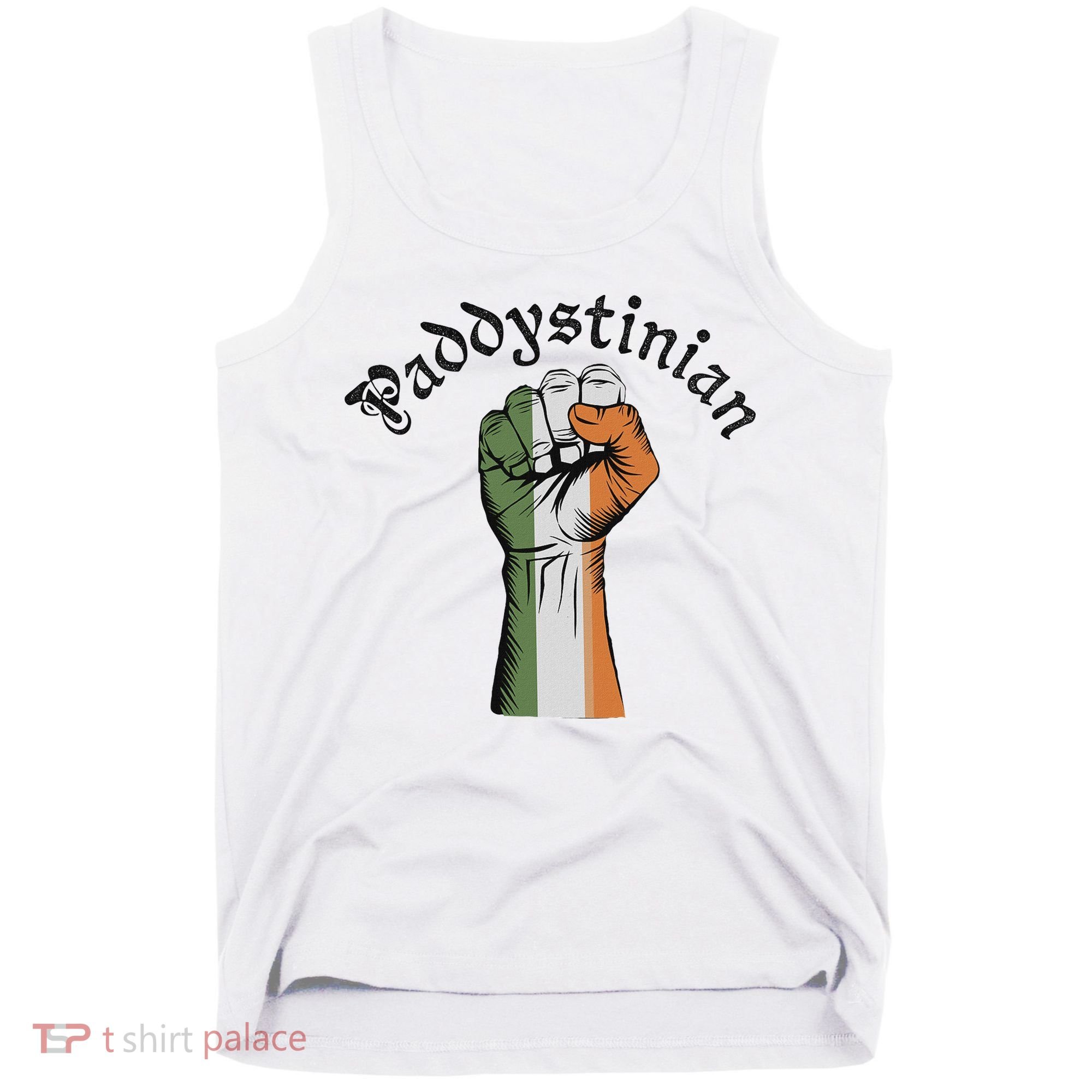 Retro Strong Paddystinian Irish Palestine Flag Tank Top