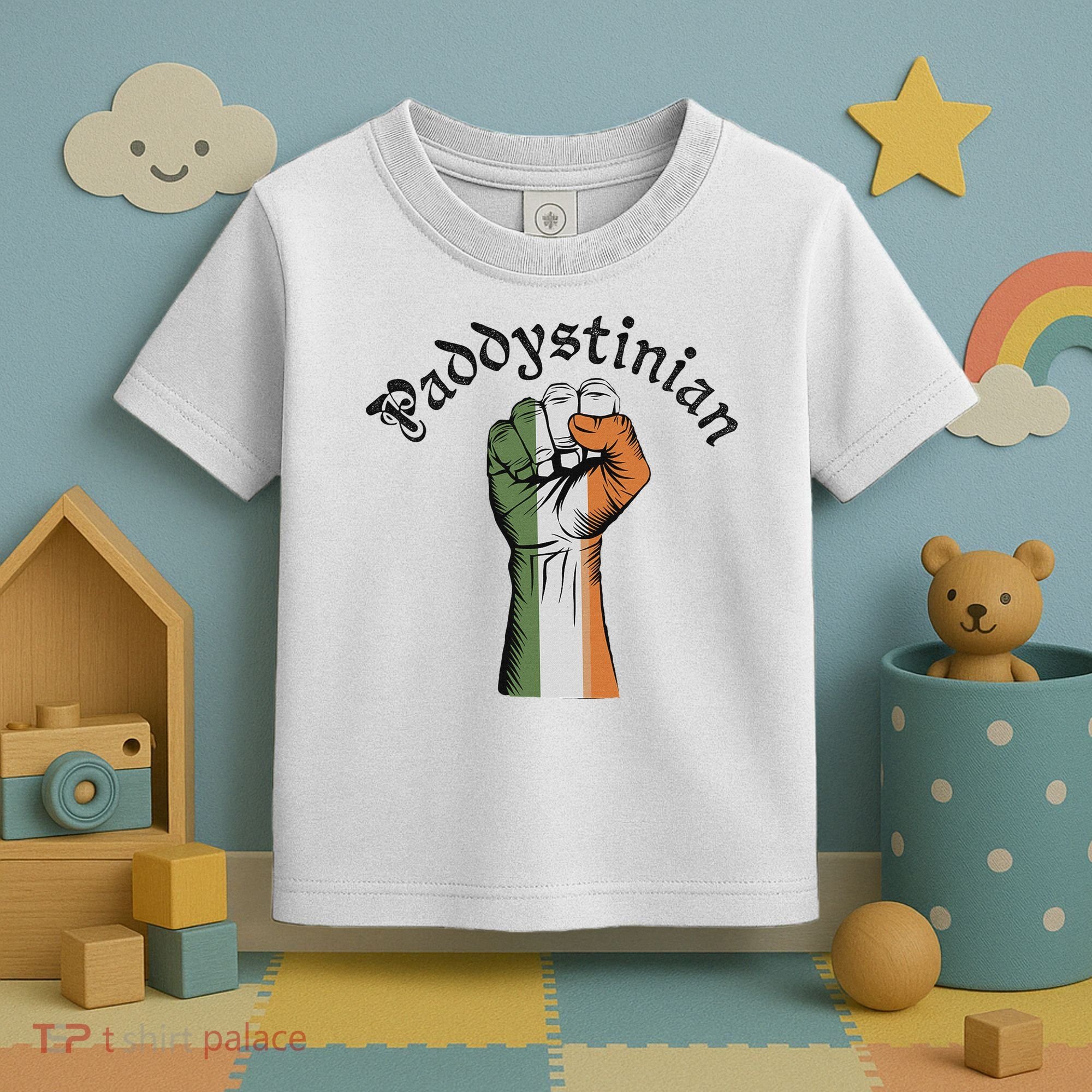 Retro Strong Paddystinian Irish Palestine Flag Toddler T-Shirt