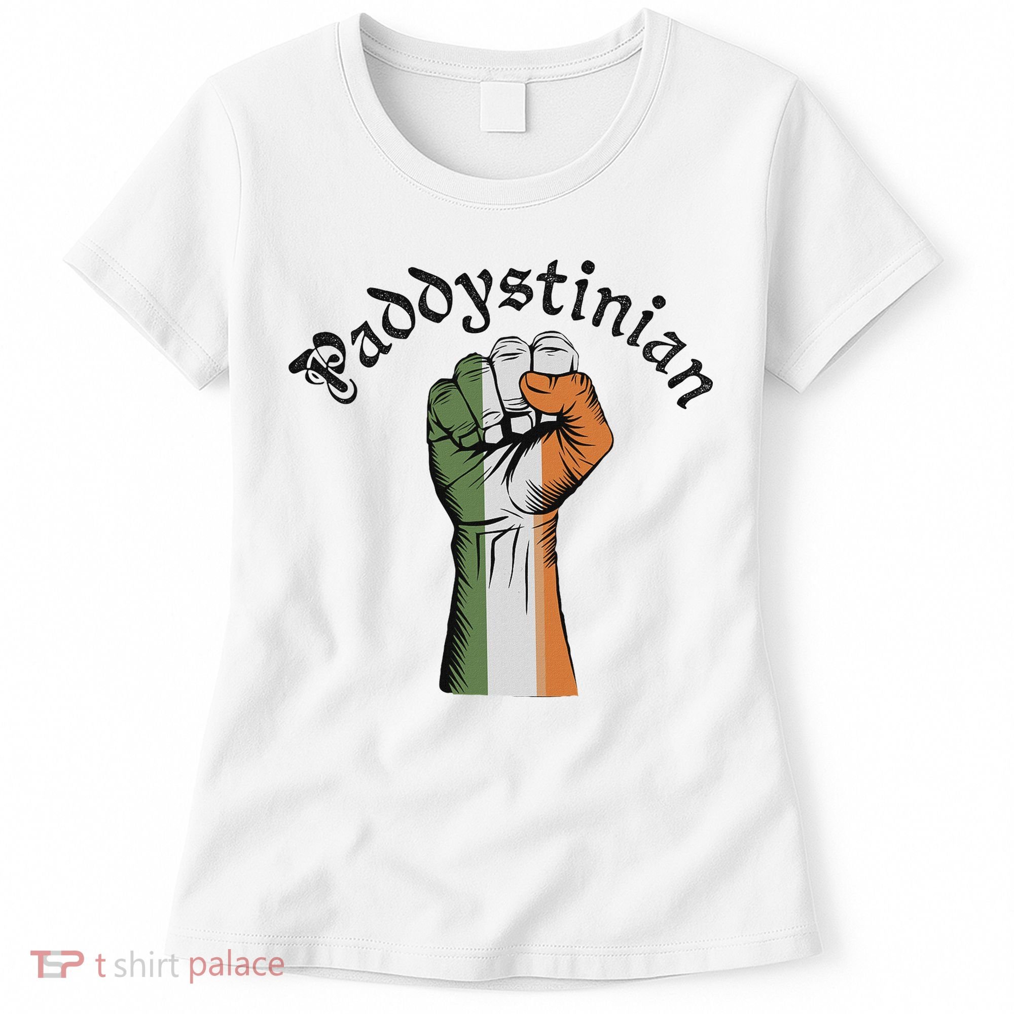 Retro Strong Paddystinian Irish Palestine Flag Women's T-Shirt