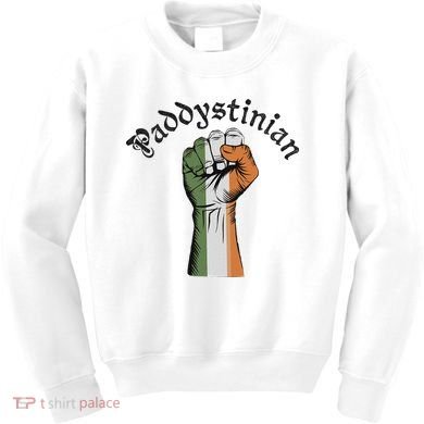 Retro Strong Paddystinian Irish Palestine Flag Kids Sweatshirt