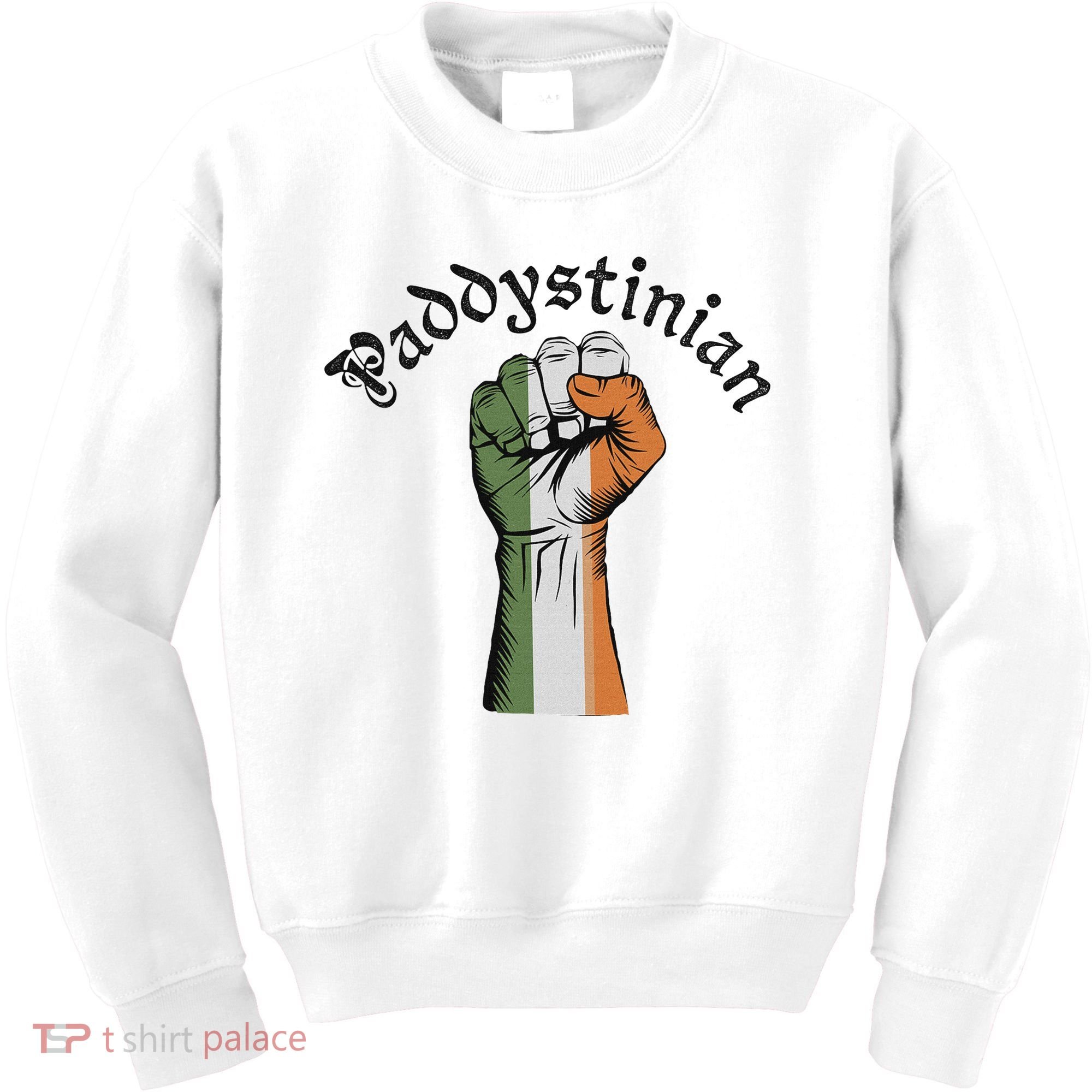 Retro Strong Paddystinian Irish Palestine Flag Kids Sweatshirt