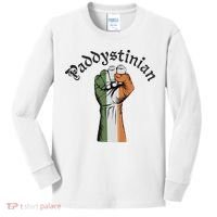 Retro Strong Paddystinian Irish Palestine Flag Kids Long Sleeve Shirt thumb 0