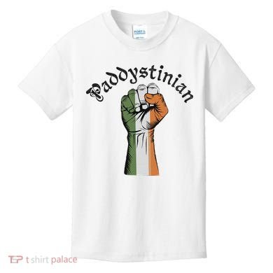 Retro Strong Paddystinian Irish Palestine Flag Kids T-Shirt