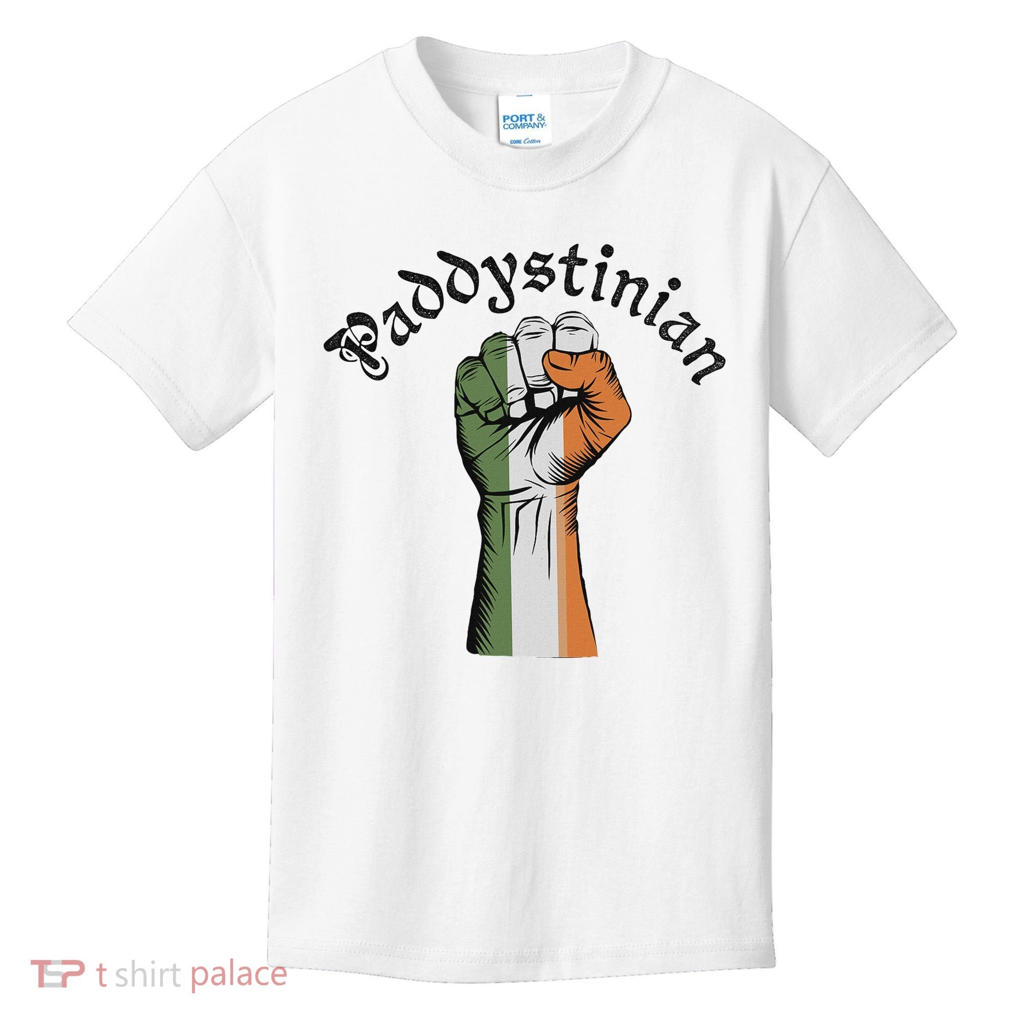 Retro Strong Paddystinian Irish Palestine Flag Kids T-Shirt