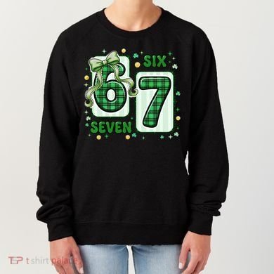 Retro St Patrick's Lucky 67 Six Seven 6-7 Meme Women's Sweatshirt